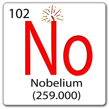 Digital composite - Element tile - No - Nobelium with a fuse. Nobelium is nam 스톡 일러스트