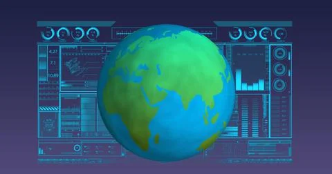 A digital composite of the future of digital technology around the world 4k Stock Illustration