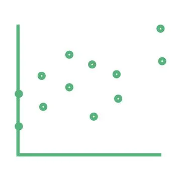 Digital composite of green scatter graph Stock Illustration