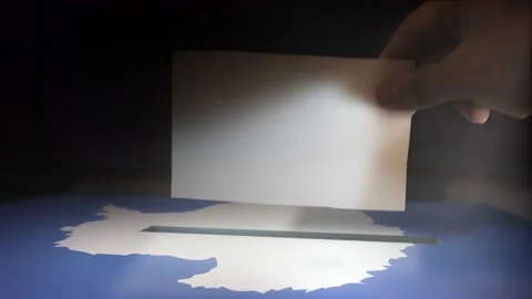 Digital Composite Hand Voting To National Flag OF Antarctica Stock Footage 146197529