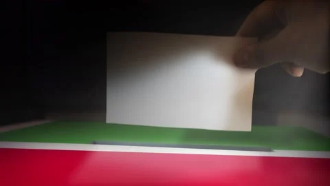 Digital Composite Hand Voting To National Flag OF Chechen Republic  Video stock 146198440