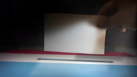 Digital Composite Hand Voting To National Flag OF Luxembourg 스톡 동영상 146200768