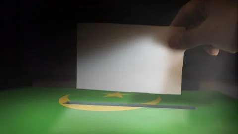 Digital Composite Hand Voting To National Flag OF Mauritania  Video stock 146201092