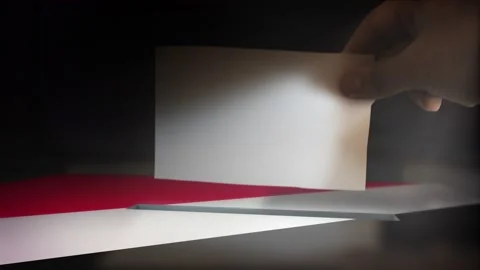 Digital Composite Hand Voting To National Flag OF Sea land Principality  Video stock 146204053