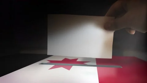 Digital Composite Hand Voting To National Flag OF Udmurtia  Video stock 146211302