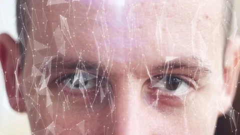 Digital composite of human face with Stock Footage 69860123