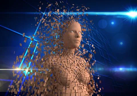 Digital composite image of 3d human Stock Illustration