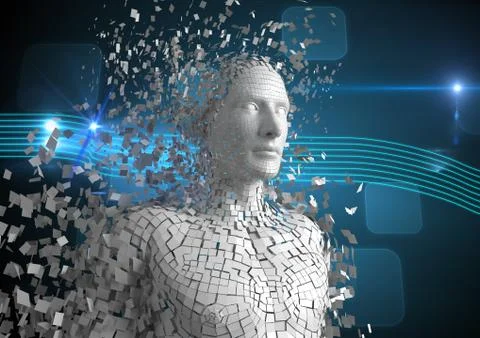 Digital composite image of 3d human Stock Illustration