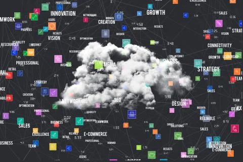 Digital composite image of cloud computing イラスト素材