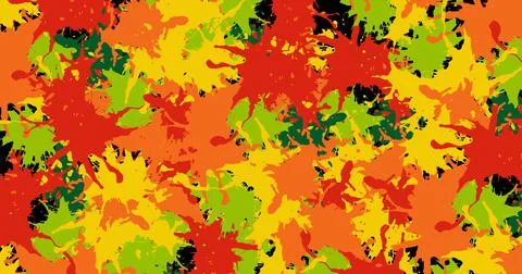 Digital composite image of colorful abstract pattern on black background Stock Illustration