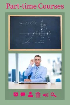 Digital composite image of e-learning interface Stock Photos