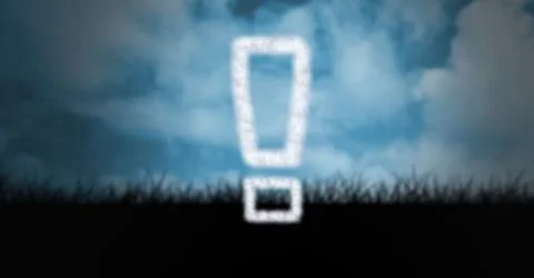 Digital composite image of exclamation mark on field Stock Illustration