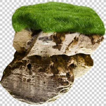 Digital composite image of grass on rock Stock Photos