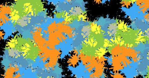 Digital composite image of multi colored abstract pattern on black background 스톡 일러스트