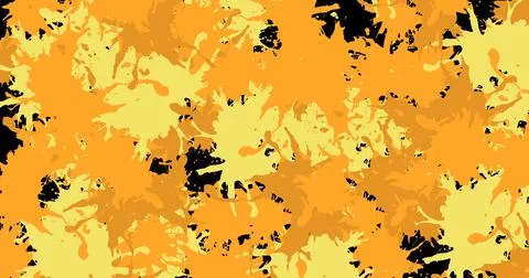 Digital composite image of orange and beige abstract pattern on black background Illustrazione stock