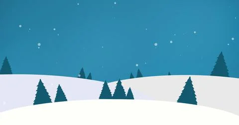 Digital composite image of snowcapped landscape with evergreen trees against sky Stock Illustration