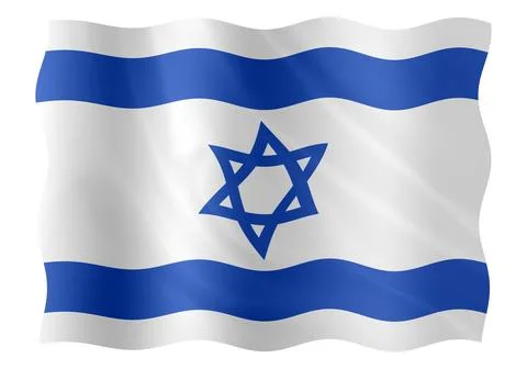 Digital composite. ..Israeli flag with a material overlay...Israel, national, Stock Illustration