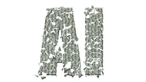 Digital composite. ..The letters AI - Artificial intelligence with an overlay Stock Illustration