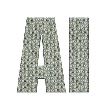 Digital composite. ..The letters AI - Artificial intelligence with an overlay Stock Illustration