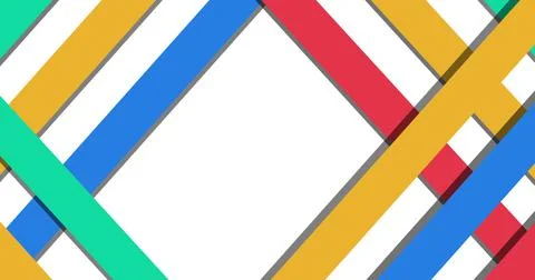 Digital composite of multi colored striped pattern around copy space on white Stock Illustration