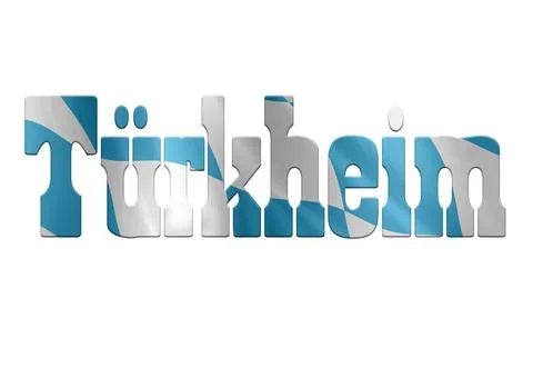 Digital composite. ..Name of the town of Trkheim with an overlay of the blue  Stock Illustration