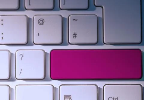 Digital composite of Pink key on keyboard Stock Illustration