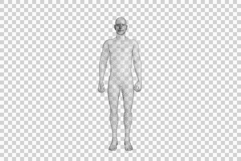 Digital composite pixelated 3d man Stock Illustration