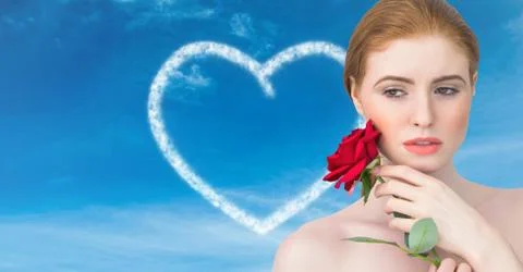 Digital composite of pretty redhead Stock Photos