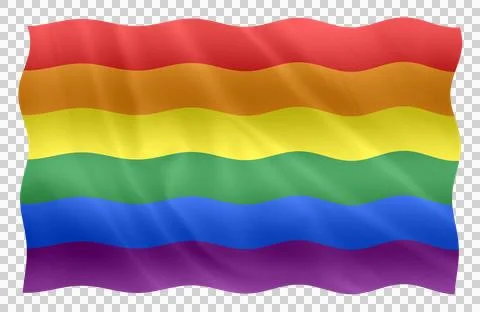 Digital composite. ..Rainbow coloured flag oft used in the context of gay pri Ilustração Stock