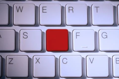 Digital composite of Red key on keyboard Stock Illustration
