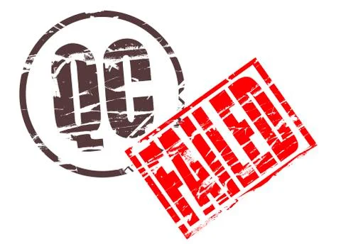 Digital composite Red Rubber stamp effect - Quality control failed. Stock Illustration