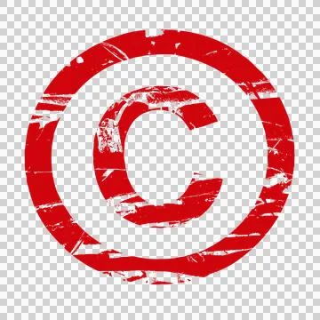 Digital composite. ..Red rubber stamp effect -  copyright, intellectual prope Stock Illustration