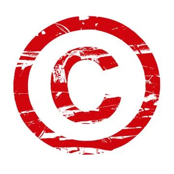 Digital composite. ..Red rubber stamp effect -  copyright, intellectual prope Stock Illustration