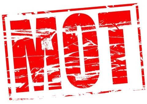 Digital composite. ..Red rubber stamp effect  MOT. The MOT is the annual test Stock Illustration