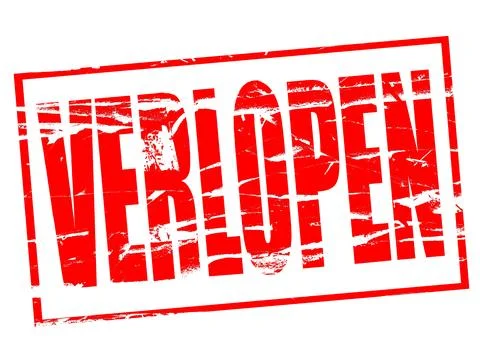 Digital composite  .Red rubber stamp effect. .Verlopen Dutch for Expired ..pa Stock Illustration