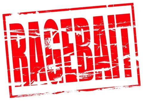 Digital Composite ..Red rubber stamp effect - Ragebait. ..Ragebaiting is a sl Stock Illustration