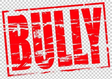 Digital Composite ..Red rubber stamp effect - Bully. ..Whilst bullying is mai Stock Illustration