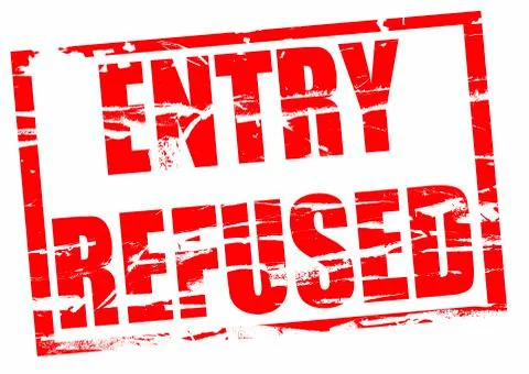 Digital composite Rubber stamp. Entry refused Stock Illustration