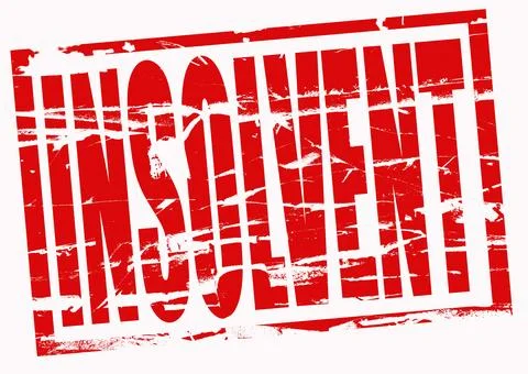 Digital composite Rubber stamp. Insolvent.Red, stamp, rubber, effect, rot, ro Stock Illustration