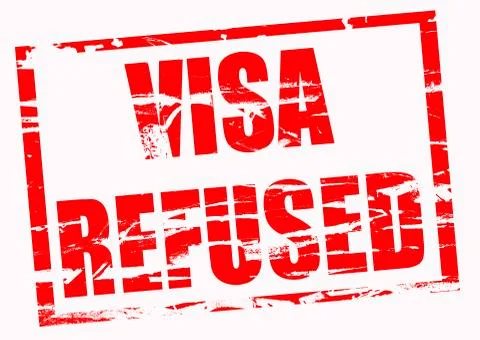 Digital composite Rubber stamp. Visa refused Stock Illustration
