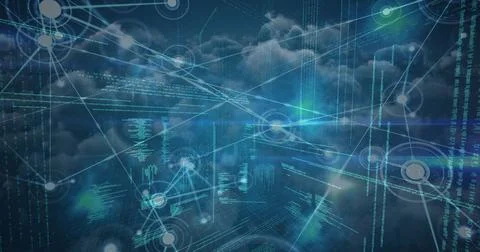 Digital composite of Science Composition Coded text in the background combined Stock Photos