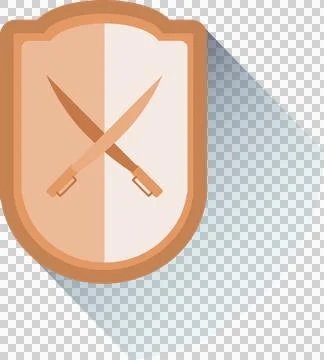 Digital composite of shield and swords Stock Photos