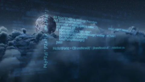 Digital composite of source codes and digital scripts for mobile devices Stock Footage 107402932