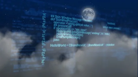Digital composite of source codes and digital scripts for mobile devices Stock Footage 107403191