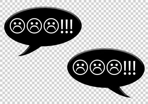 Digital composite. ..Speech bubbles showing signs of disagreement. Concept ar Stock Illustration