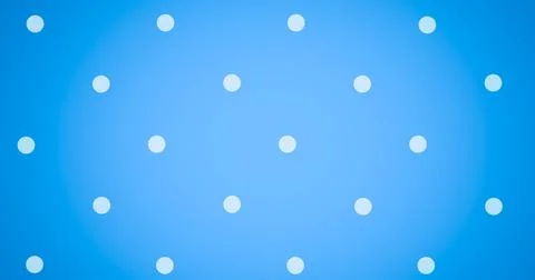 Digital composite of white dotted abstract pattern on blue background with copy Illustrazione stock