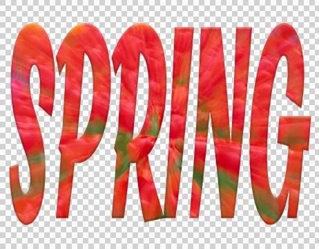 Digital composite. .The word Spring with an overlay of an explosion of red tu Stock Illustration