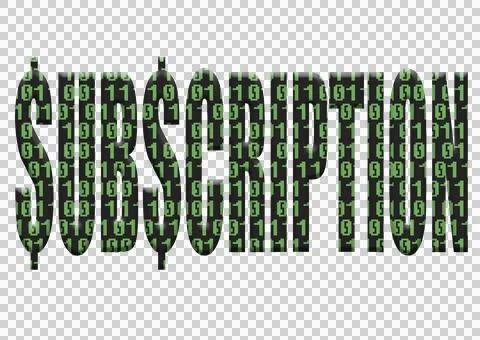 Digital composite ..The word subscription with the ss substituted for dollar  Stock Illustration