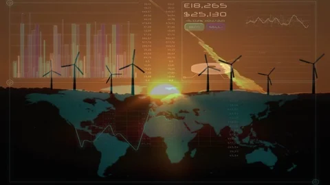 Digital composite of a world using sustainable energy source Vidéo 107404687