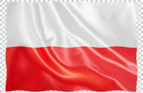 Digital composite..Polish flag on satin material, .. Stock Illustration